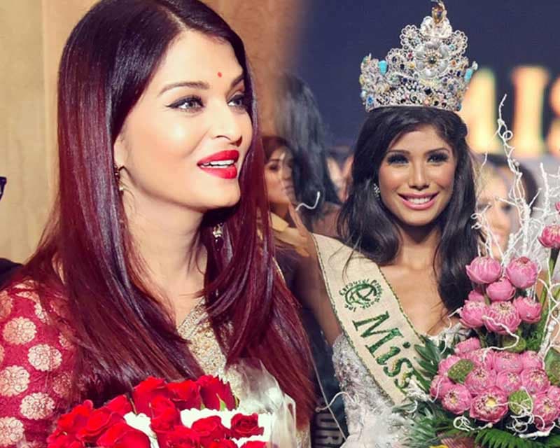 Beauty Queens Aishwarya Rai and Nicole Faria honoured by the President of India
