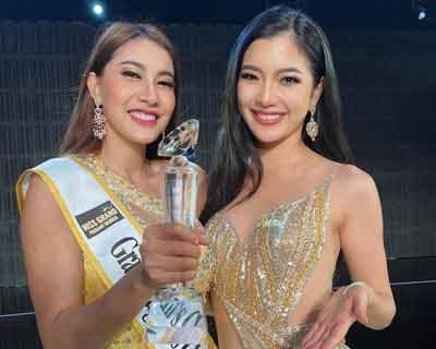 Cambodia’s Chily Tevy and Scotland’s Helen Maher win special awards by the press at Miss Grand International 2020