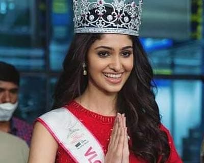 Miss World India 2020 Manasa Varanasi gets a royal welcome in Hyderabad