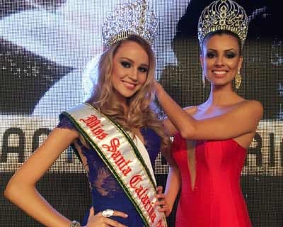 Sabrina Meyer crowned Miss Santa Catarina 2015 for Miss Brazil 2015