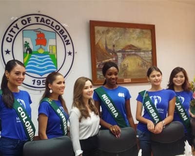 Contestants of Miss Earth 2016 pay a courtesy visit to Tacloban’s Mayor