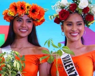 Binibining Pilipinas 2020 delegates outshine at flower crown making activity held in Farmers Garden