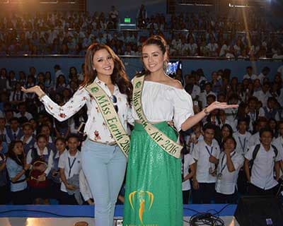 Miss Earth 2016 winners on a School Tour in Cainta, Philippines