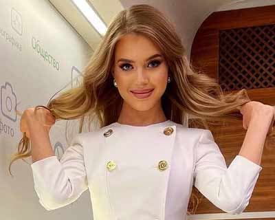 Russia’s Alina Sanko unveils the finale evening gown for Miss Universe 2020