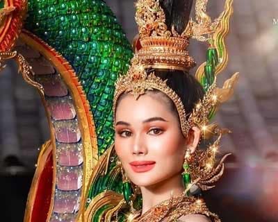 Thailand’s Nutnicha Srithongsuk revealed her national costume inspired by the ‘Naga’ for Miss Chinese World 2021