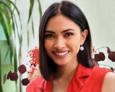 Former Miss Universe Philippines Beatrice Luigi Gomez speaks at the Philippine Navy