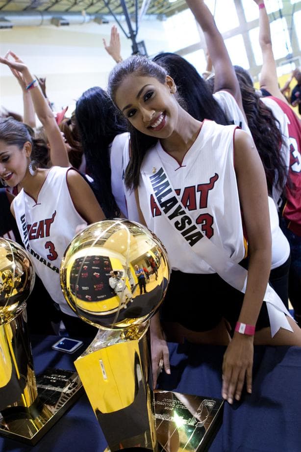 Sabrina Beneett Miss Universe Malaysia 2014 at Miami Heat Dance Lessons