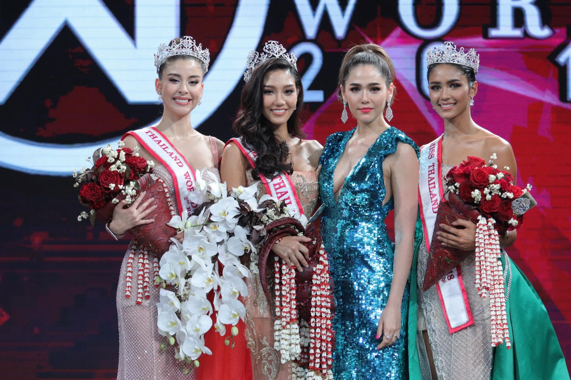 Miss Thailand World 2018 Winners - Nicolene Pichapa Limsnukan, Praewwanit Ruangthong and Helena Busch
