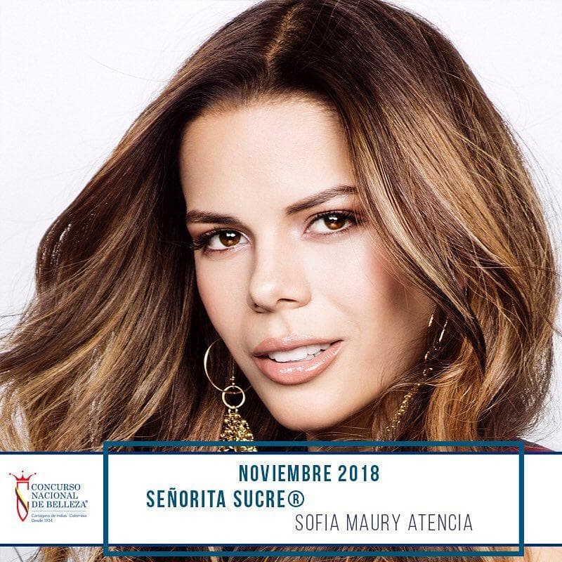Carmen Sofía Maury Atencia from Sucre, Finalist Miss Colombia 2019/ Señorita Colombia 2019 (Photo Source: Concurso Nacional de Belleza Colombia Official)