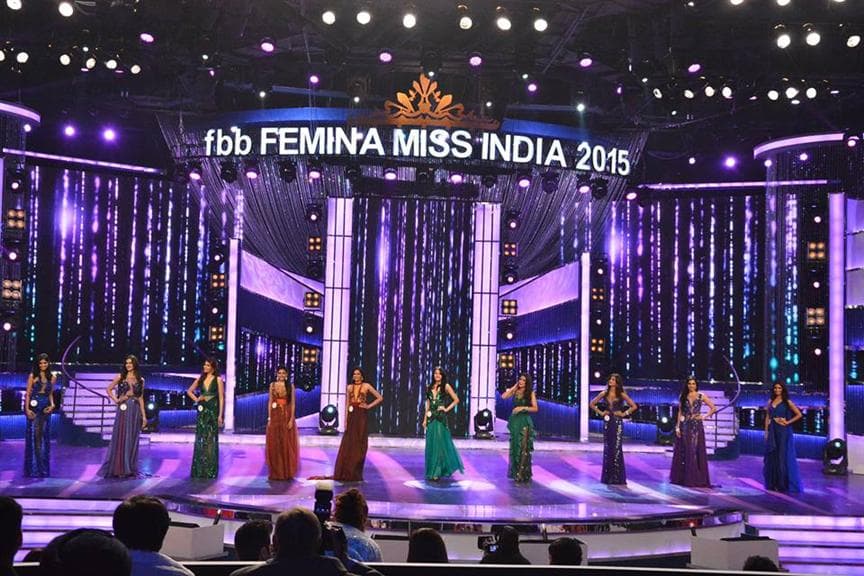 Miss India 2015 Top 10 semi finalist in Evening Gown (Photo credits - Femina Miss India official)