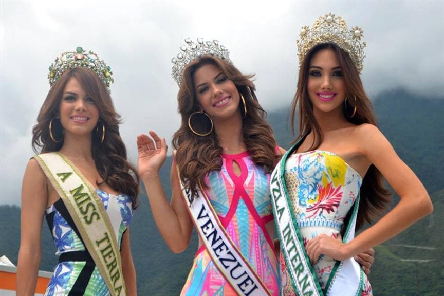 Miss Venezuela 2014 Winners Mariana Jimenez, Edymar Martinez and Maira Alexandra Rodríguez