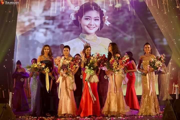 Sao Yoon Waddy Oo - Winner Miss Myanmar International 2017 with runners-up, Photo Courtesy Facebook Official